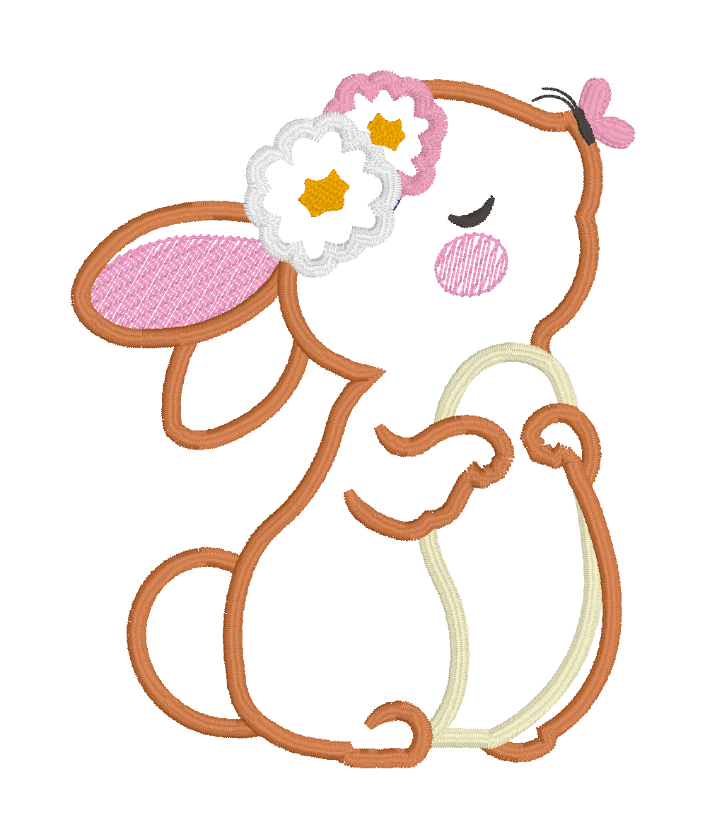 EASTER - RABBIT GIRL WITH FLOWERS
