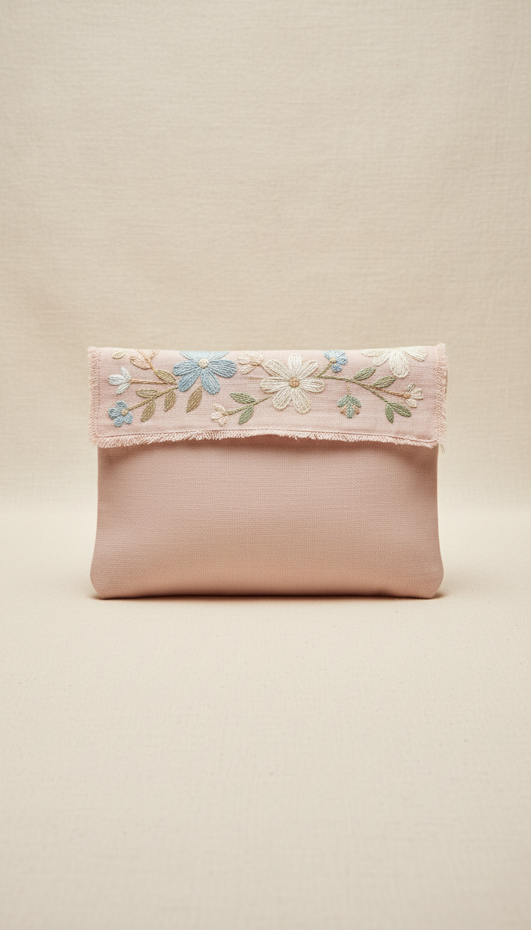 Linen Keepsake Pouch with Drawstring