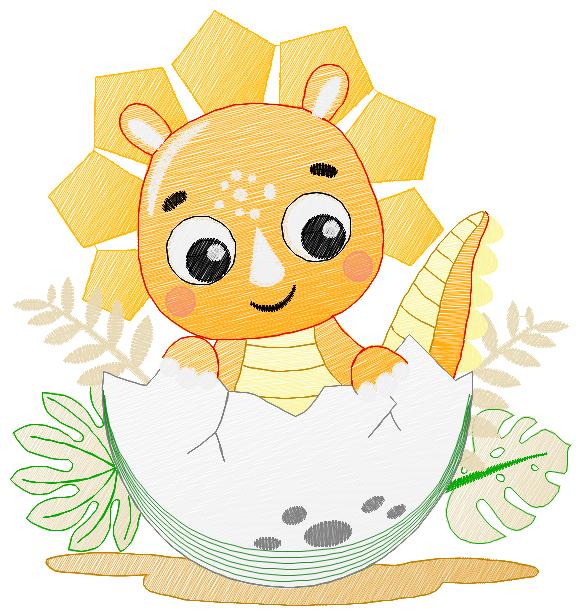 BABY TRICERATOPS IN AN EGG