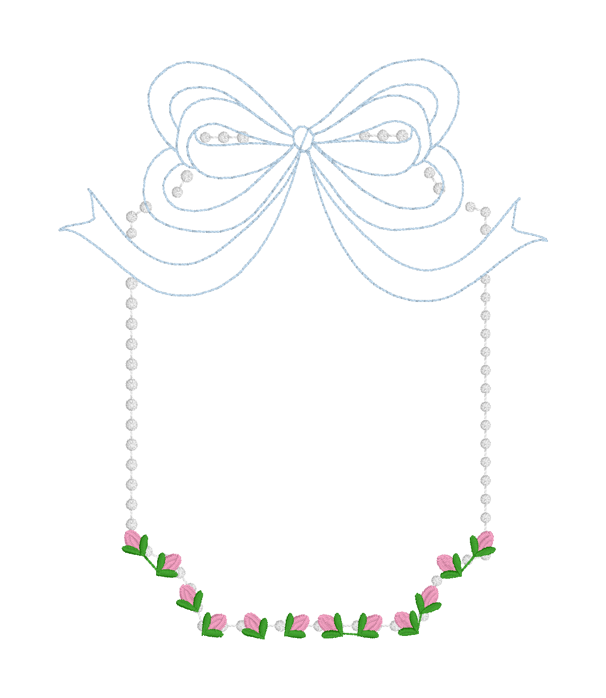 MONOGRAM FRAME - ROSES ROSEBUD BOW