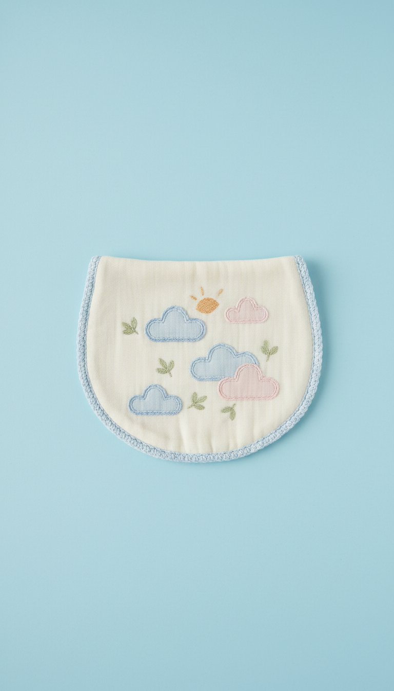 Embroidered Cotton Burp Cloth