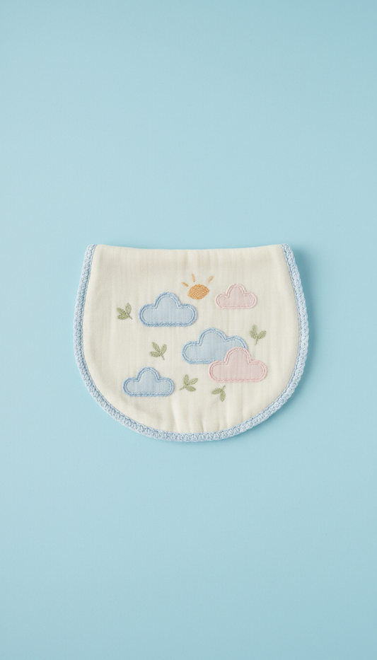 Embroidered Cotton Burp Cloth