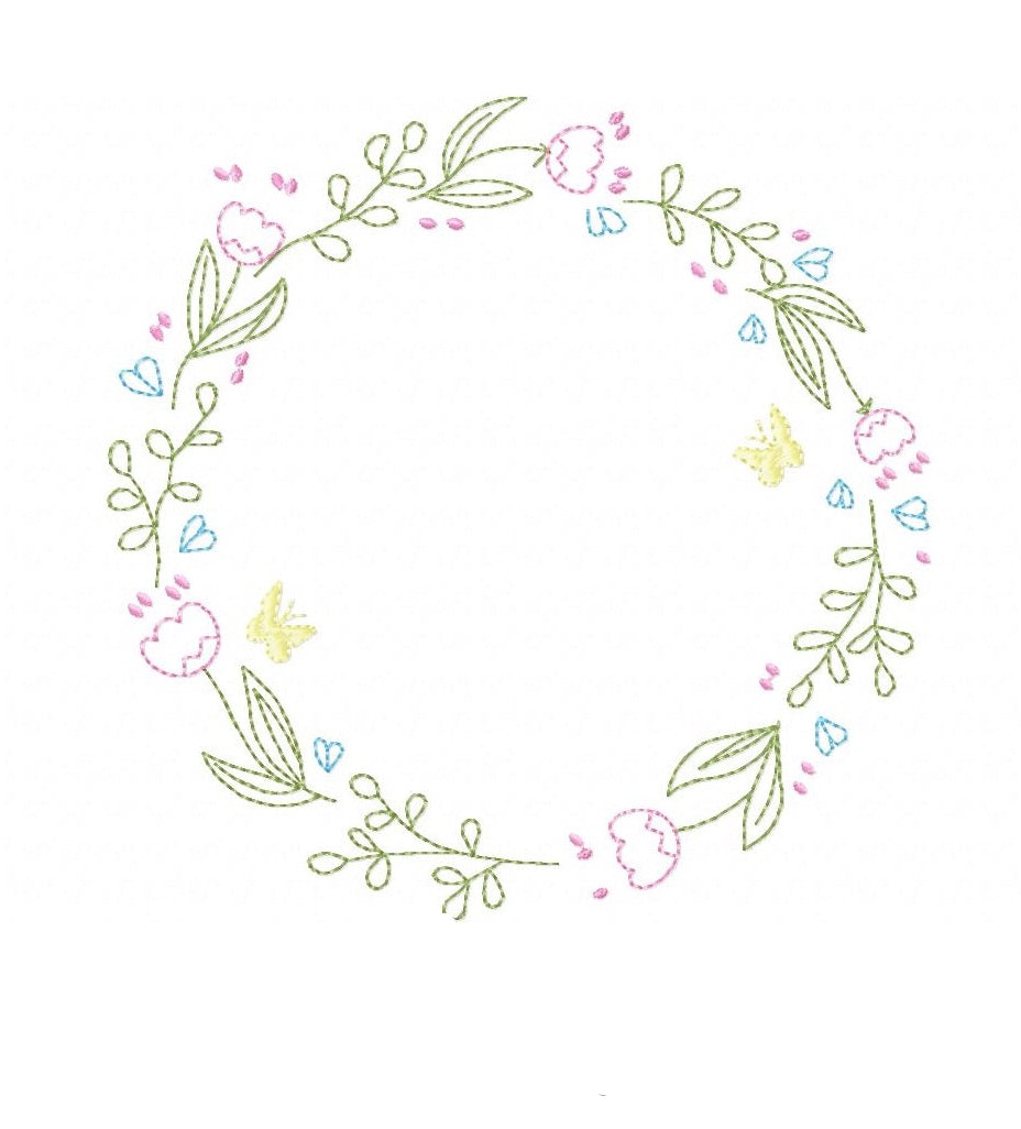 CIRCULAR FRAME WHIT FLOWERS